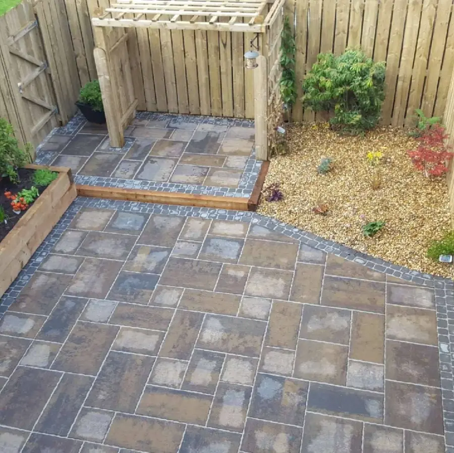Tobermore block paving driveway with pergola by Perfect Paving Belfast
